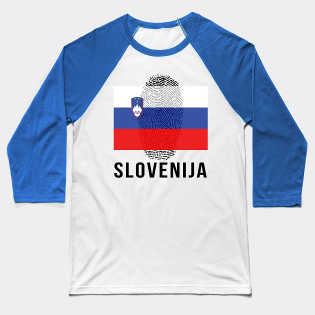 Slovenia Flag Soccer DNA Baseball T-Shirt by Rocky Ro Designs